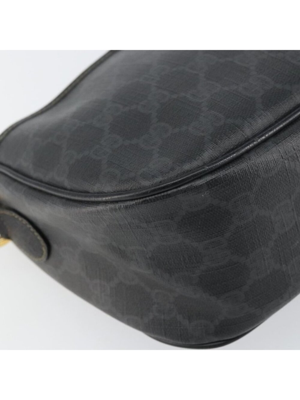 Authentic GUCCI GG Supreme Web Sherry Line Bag PVC Black Gold 89 02 077 - Picture 8 of 16